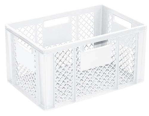 Conteneurs gerbables Euronorm Basic à fond nervuré renforcé, blanc, capacité 63 l