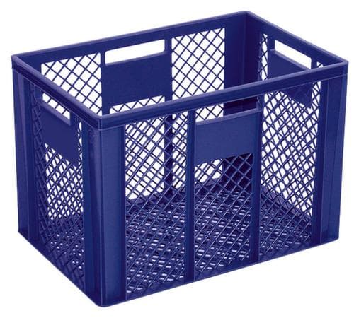 Conteneurs gerbables Euronorm Basic à fond nervuré renforcé, bleu, capacité 83 l