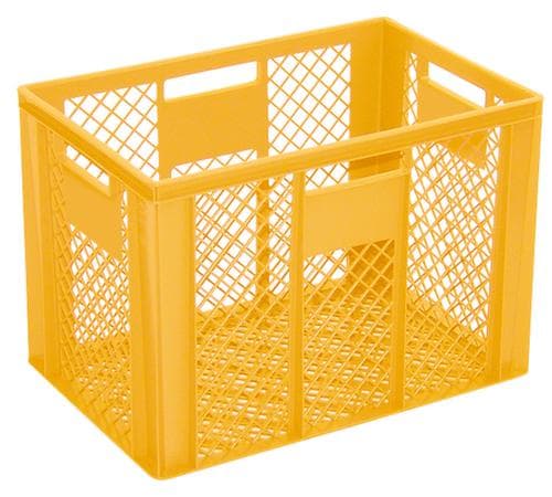 Conteneurs gerbables Euronorm Basic à fond nervuré renforcé, jaune, capacité 83 l