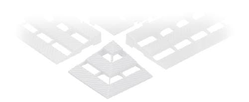 Grille de sol, élément angulaire, longueur x largeur 110 x 110 mm