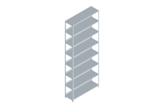hofe Rayonnage à boulonner pour classeurs, 8 tablettes, avec revêtement en zinc anti-corrosion