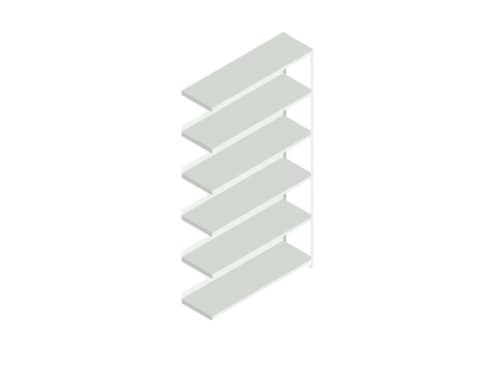 hofe Rayonnage à boulonner pour classeurs élément suivant, 6 tablettes, RAL7035 gris clair