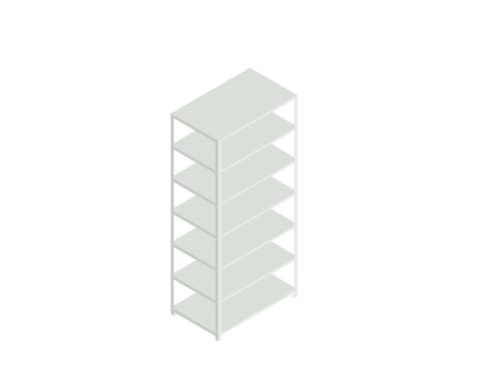 hofe Etagère à dossiers à visser pour une utilisation des deux côtés, 7 tablettes, RAL7035 gris clair