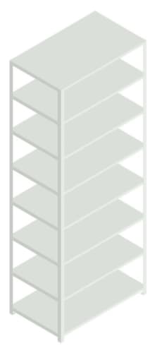 hofe Etagère à dossiers à visser pour une utilisation des deux côtés, 8 tablettes, RAL7035 gris clair