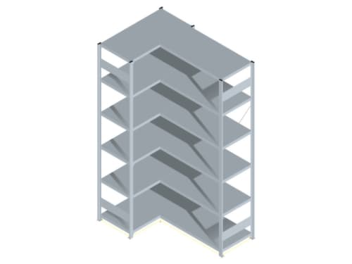 hofe système de rayonnages sans vis de conception standard, hauteur x largeur x profondeur 2500 x 1060 x 535 mm, 6 tablettes