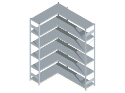 hofe système de rayonnages sans vis de conception standard, hauteur x largeur x profondeur 2500 x 1360 x 435 mm, 6 tablettes