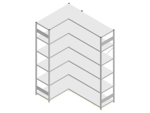 hofe système de rayonnages sans vis de conception standard, hauteur x largeur x profondeur 2500 x 1360 x 535 mm, 6 tablettes