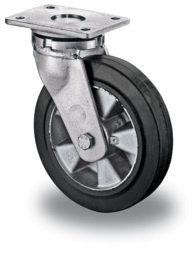 BS-ROLLEN Roue en caoutchouc plein élastique pour fortes charges force max. 450 kg