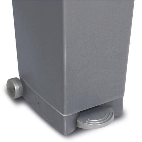Poubelle à pédale mobile, 80 l, gris, couvercle gris