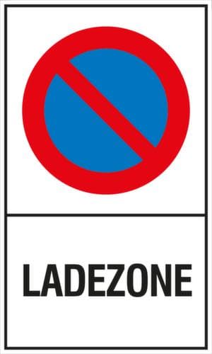 Panneau combiné défense de s'arrêter, panneau d'information
