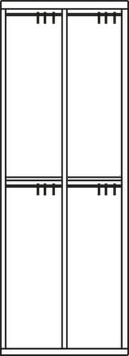 PAVOY Armoire vestiaire à deux niveaux Basis avec 2x2 compartiments, largeur de compartiment 400 mm