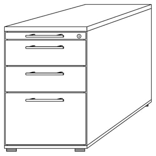 Piédestal Terra Nova avec coulisse HR, 3 tiroir(s), hêtre/hêtre