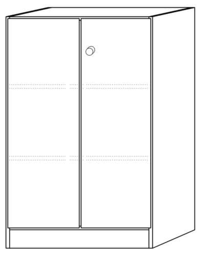 Armoire à portes battantes Sina, 3 hauteurs des classeurs, gris clair/gris clair