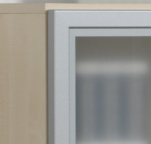 Gera Armoire à portes vitrées Milano, 3 hauteurs des classeurs, corps RAL7035 gris clair