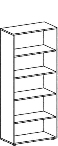 Gera Rayonnage de bureau Milano, largeur 800 mm, 5 HC, gris clair