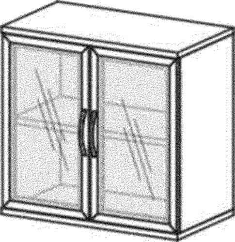 Gera Armoire à portes vitrées Pro, 2 hauteurs des classeurs
