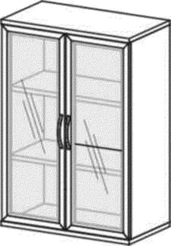 Gera Armoire à portes vitrées Pro, 3 hauteurs des classeurs