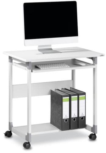Durable Bureau informatiqueHxlxP 770x750x530 mmavec 2 tablettes et support clavier escamotableavec 4 roulettes pivotantes doubles
