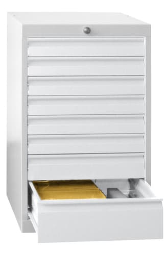PAVOY Armoire à tiroirs Basis Plus RAL7035, 5 tiroir(s), RAL7035 gris clair/RAL7035 gris clair