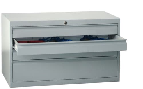 PAVOY Armoire à tiroirs Basis Plus RAL7035, 4 tiroir(s), RAL7035 gris clair/RAL7035 gris clair