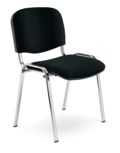 Nowy Styl Siège visiteur gerbable 12 fois ISO avec capitonnages, assise tissu (100 % polyester), noir