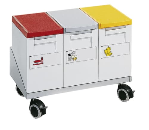 Châssis pour 3 boîtes de collecte de matières recyclables, pour 15 l bacs