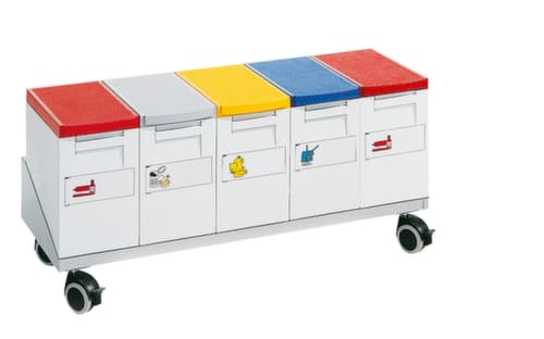 Châssis pour 5 boîtes de collecte de matières recyclables, pour 15 l bacs