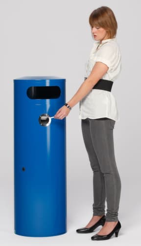 VAR Cendrier poubelle rond KS 90, RAL5010 bleu gentiane