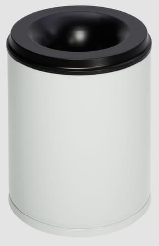VAR Corbeille à papier avec tête étouffoir, 80 l, RAL7035 gris clair, partie supérieure noir