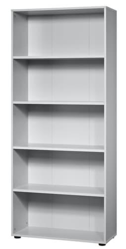 Rayonnage de bureau Sina avec paroi arrière, largeur 800 mm, 5 HC, gris clair