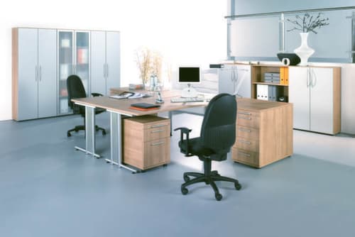 Rayonnage de bureau Terra Nova, largeur 800 mm, 3 HC, noyer