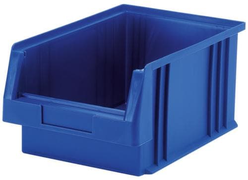 Lakape bac à bec empilable Eco adapté aux convoyeurs à rouleaux, bleu, profondeur 330 mm, polypropylène