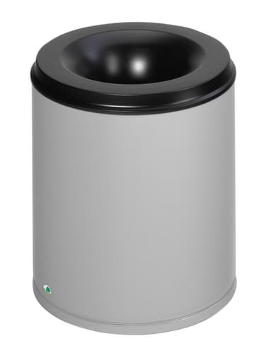 VAR Corbeille à papier avec tête étouffoir, 80 l, argent rotax, partie supérieure noir