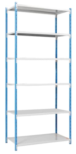 Manorga rayonnages sans vis pour une utilisation des deux côtés, hauteur x largeur x profondeur 2500 x 1220 x 600 mm, 6 tablettes