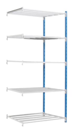 Manorga rayonnages sans vis pour une utilisation des deux côtés, hauteur x largeur x profondeur 2000 x 1216 x 400 mm, 5 tablettes