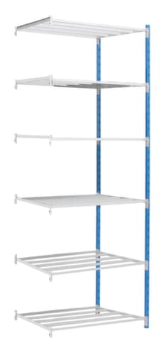 Manorga rayonnages sans vis pour une utilisation des deux côtés, hauteur x largeur x profondeur 2500 x 1030 x 500 mm, 6 tablettes