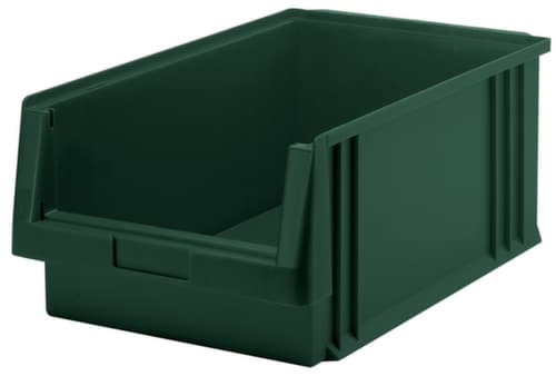 bac à bec empilable adapté aux convoyeurs à rouleaux, vert, profondeur 500 mm, polypropylène