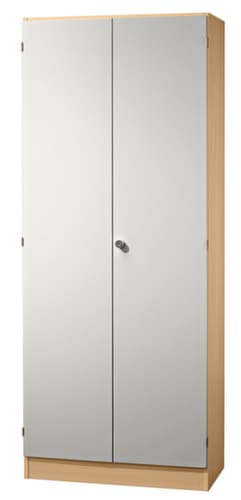 Armoire à portes battantes Up and Down, 5 hauteurs des classeurs, hêtre/argent