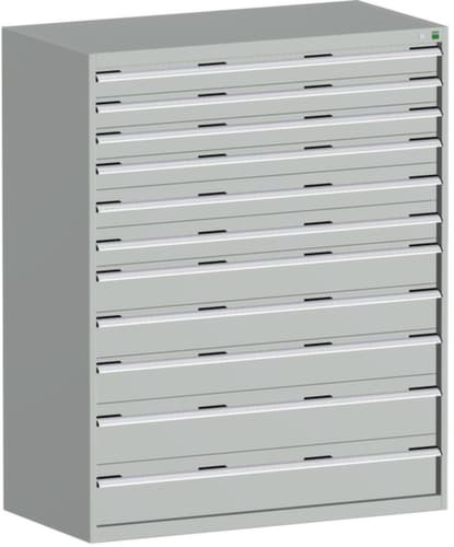 bott Armoire à tiroirs cubio surface de base 1300x650 mm, 11 tiroir(s), RAL7035 gris clair/RAL7035 gris clair
