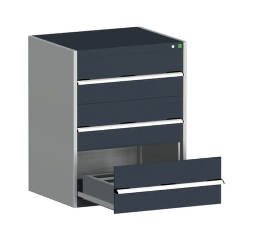 bott Armoire à tiroirs cubio surface de base 800x650 mm, 3 tiroir(s), RAL7035 gris clair/RAL7016 gris anthracite