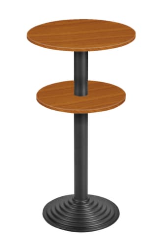 Table haute avec pied à disque, Ø 600 mm, panneau cerisier