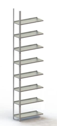 META Porte-fichiers à visser Champ de saisie à utiliser des deux côtés, 8 tablettes, RAL7035 gris clair