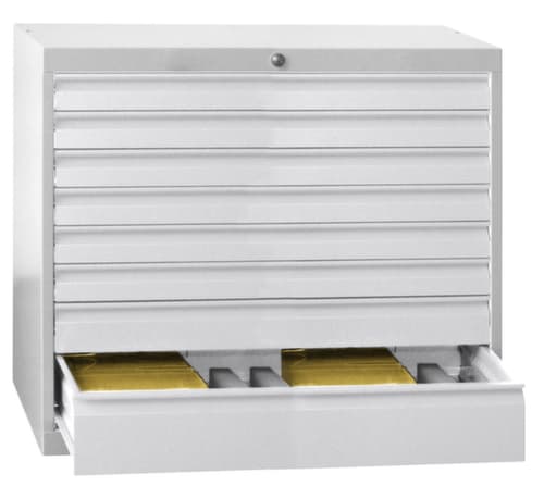 PAVOY Armoire à tiroirs Basis Plus RAL7035, 5 tiroir(s), RAL7035 gris clair/RAL7035 gris clair