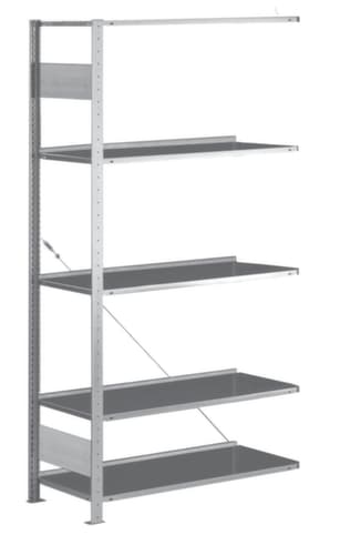 META Rayonnage sans boulons, hauteur x largeur x profondeur 2000 x 1006 x 336 mm, 5 tablettes