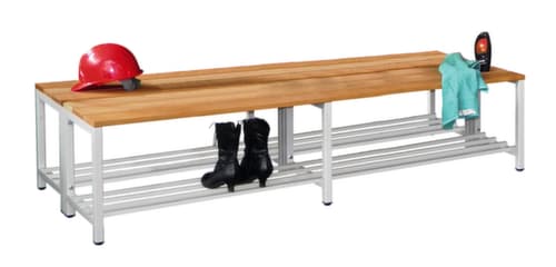 PAVOY Banc vestiaire Basis gris clair avec lames en bois
