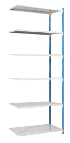 Manorga rayonnages sans vis pour une utilisation des deux côtés, hauteur x largeur x profondeur 2500 x 980 x 400 mm, 6 tablettes
