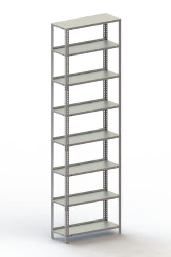 META Etagère à visser, 8 tablettes, avec revêtement en zinc anti-corrosion