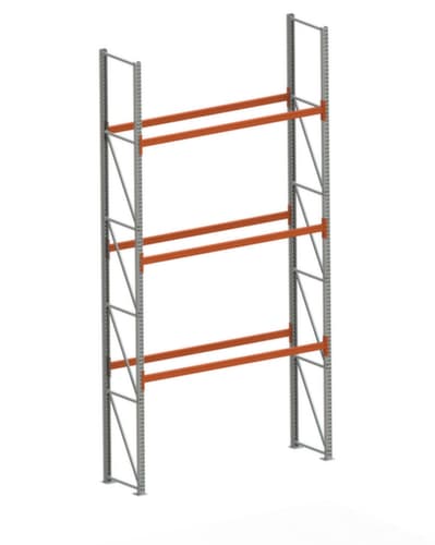 META Rayonnage à palettes MULTIPAL pour 8 palettes, largeur 2870 mm, 4 niveaux de stockage