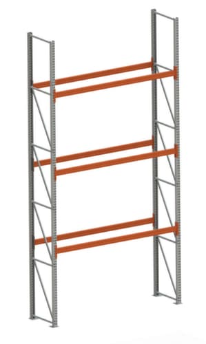 META Rayonnage à palettes MULTIPAL pour 8 palettes, largeur 2870 mm, 4 niveaux de stockage