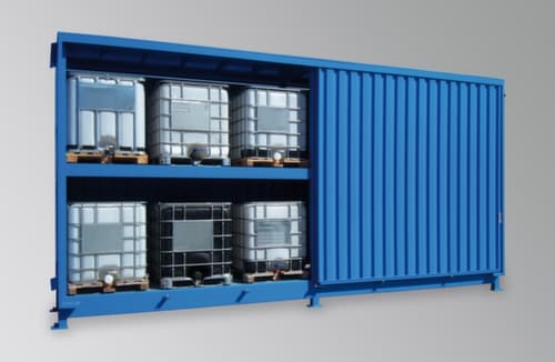 Lacont Conteneur de rayonnage pour produits dangereux pour max. 12 GRV/IBC